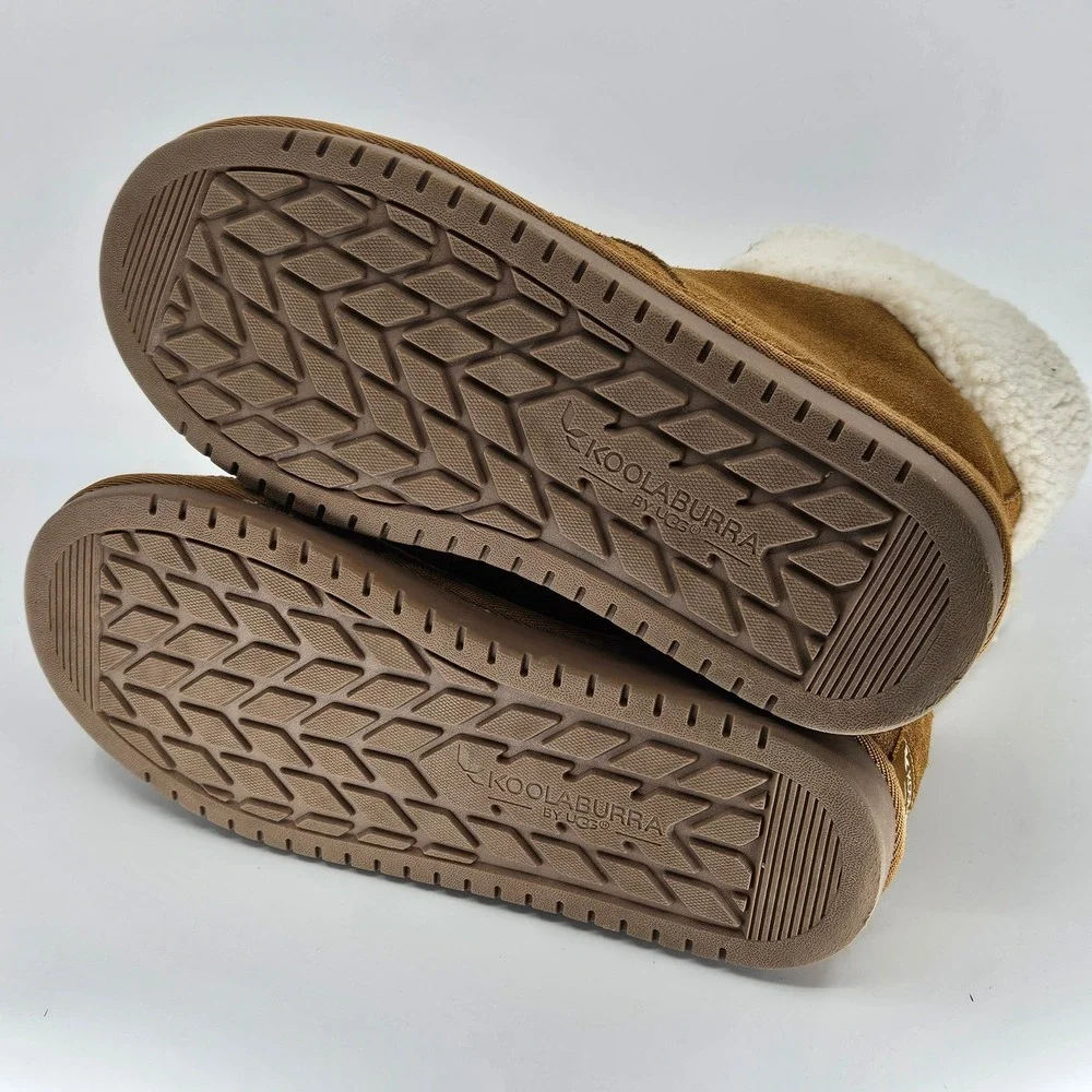 Koolaburra by UGG Victoria Short‎ Brown Suede Shearling Lined Zip Boots Size 4Y